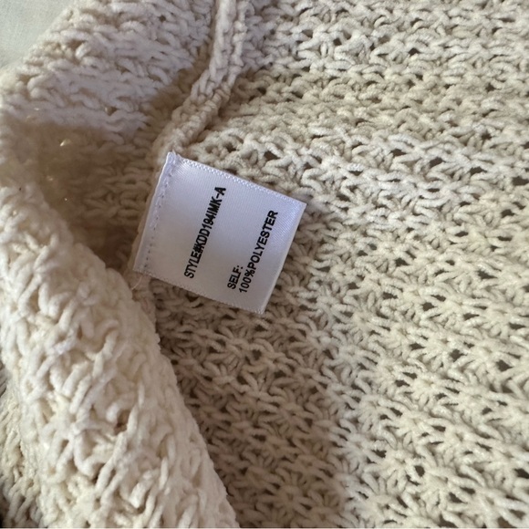 4SI3NNA Black and Cream Striped Midi Sweater Dress Bell Sleeves - Picture 5 of 10